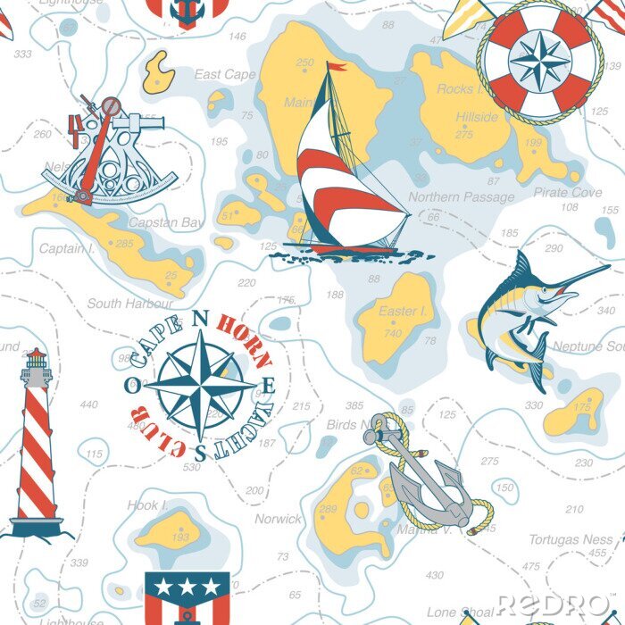 Sticker Marinistische Karte