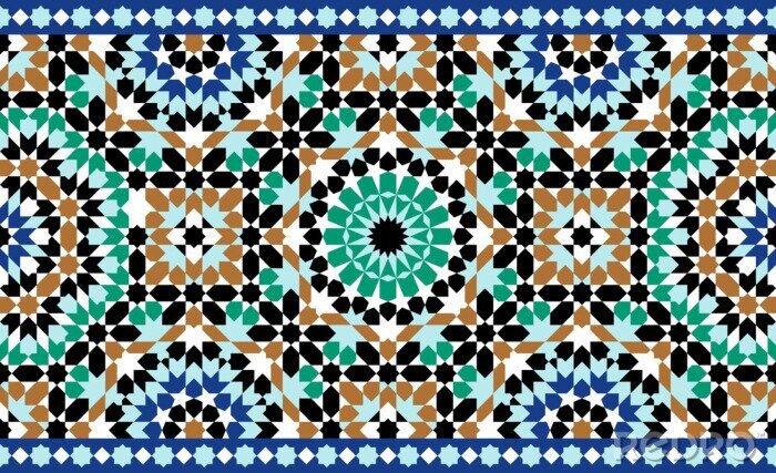 Sticker Marokko nahtlose Grenze. Traditionelles islamisches Design. Moschee-Dekorationselement.
