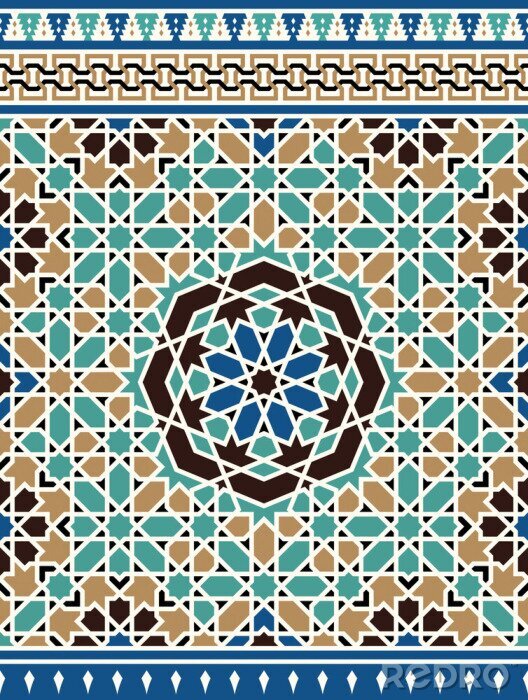 Sticker Marokko Nahtlose Grenze. Traditionelles islamisches Design. Moschee Dekorationselement.