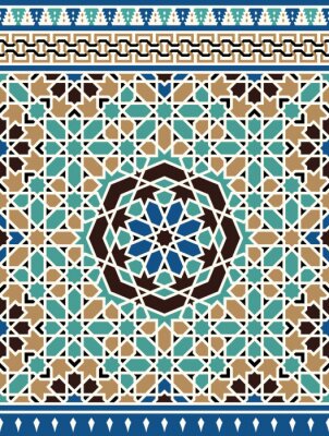 Sticker Marokko Nahtlose Grenze. Traditionelles islamisches Design. Moschee Dekorationselement.