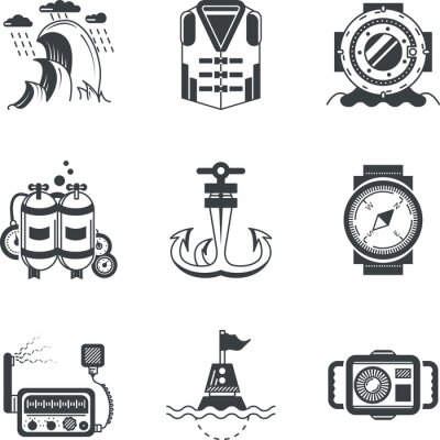 Sticker Meer und Zeichensymbole