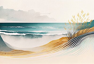 Sticker Meereslandschaft im Sommer