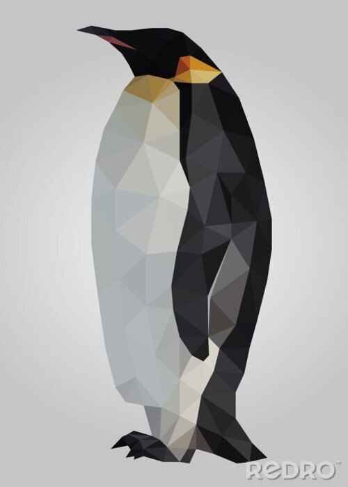 Sticker Meerestiere geometrischer Pinguin in Farbe