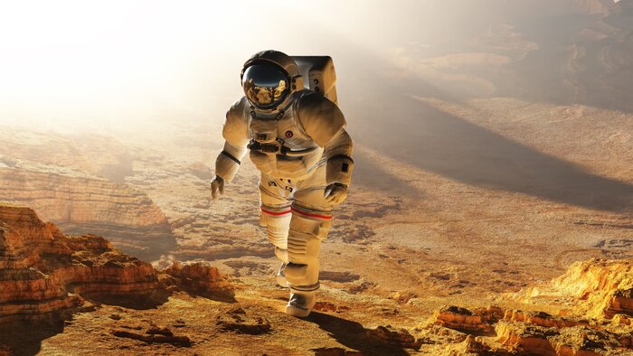 Sticker Mensch im Weltall