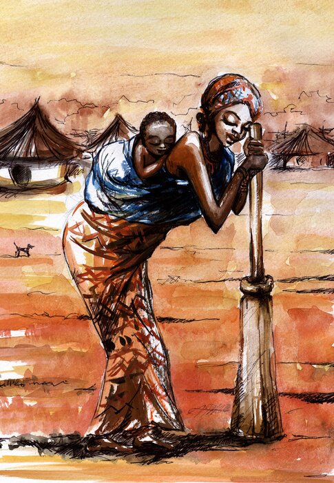 Sticker Menschen Afrika