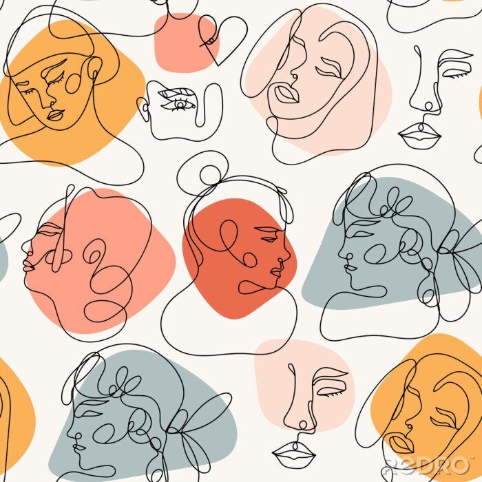 Sticker Menschen im Art-Line-Stil