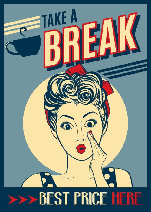 Sticker Menschen Mode im Retro-Café