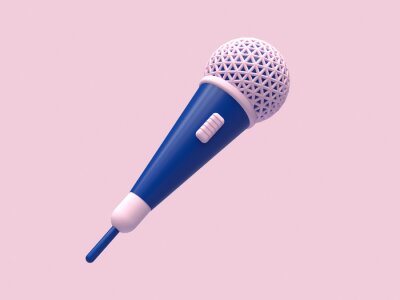 Sticker Mikrofon  im Retro-Stil Grafik 3D