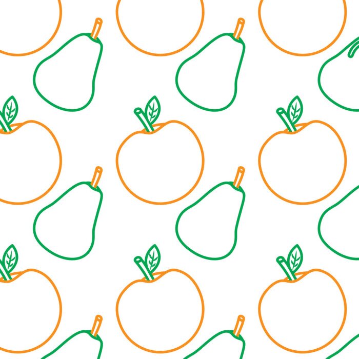 Sticker Minimalistische bunte Äpfel und Birnen