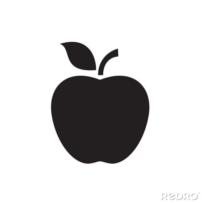Sticker Minimalistische Grafik, die einen Apfel darstellt
