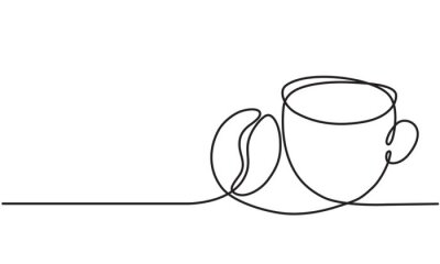 Sticker Minimalistische Grafik mit einer Tasse Kaffee