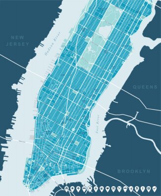Minimalistische Straßenkarte von New York City