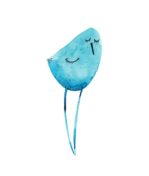 Sticker Minimalistischer Vogel auf langen Beinen