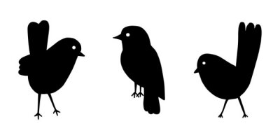 Sticker Minimalistischer Vogel auf weißem Hintergrund