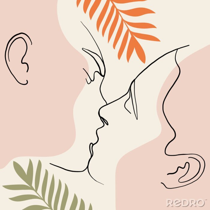 Sticker Minimalistisches Konzept für einen Kuss