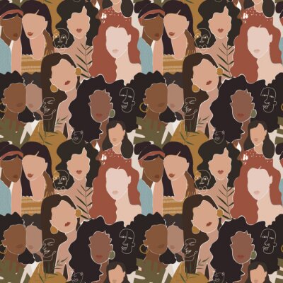 Sticker Minimalistisches Konzept für weibliche Gesichter