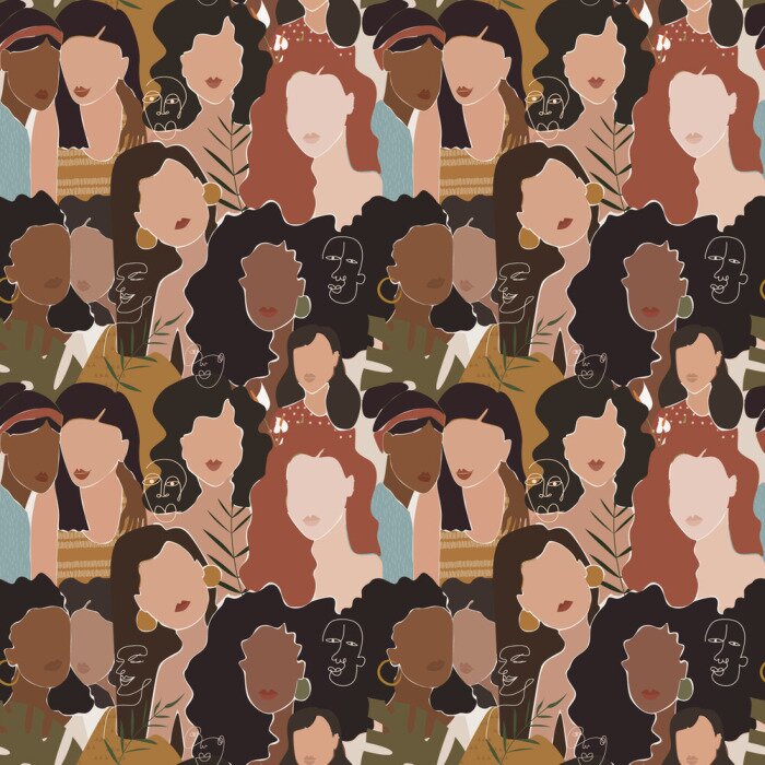 Sticker Minimalistisches Konzept für weibliche Gesichter