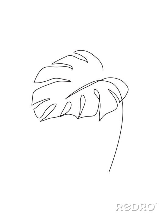 Sticker Minimalistisches Monstera-Blatt