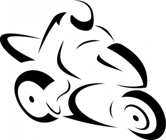 Sticker Minimalistisches Motiv mit einem Motorrad