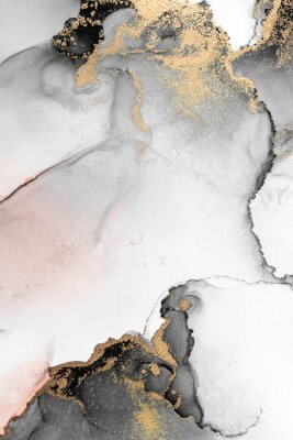 Sticker Mit Aquarellfarben gemaltes Marmor-Muster