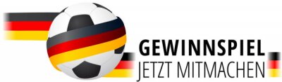 Sticker Mit Band umwickelter Ball in Farben von Deutschland