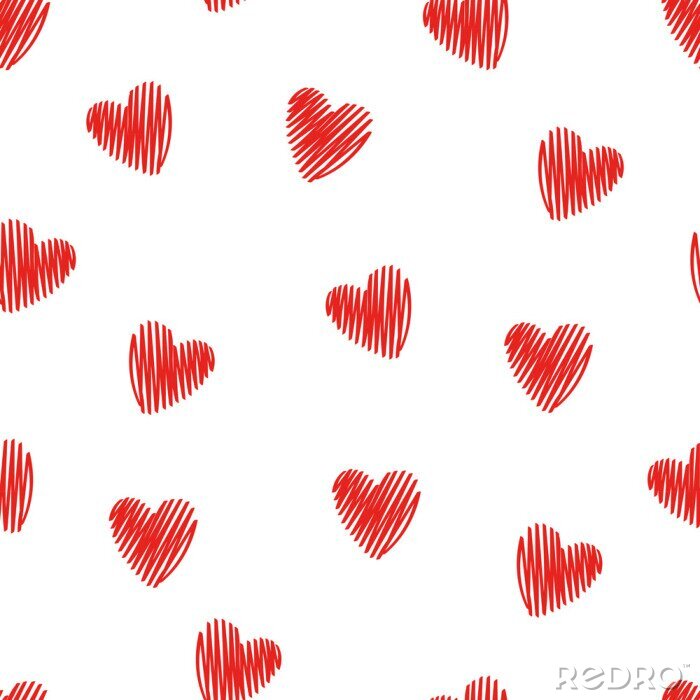Sticker Mit Buntstift gemalte Herzen