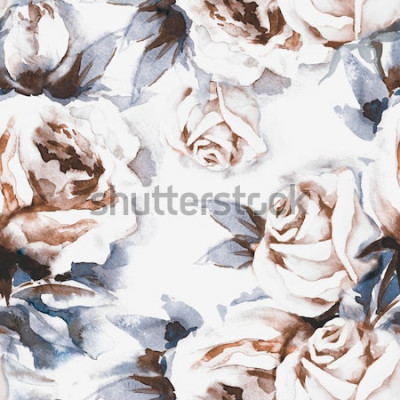 Sticker Mit Farben bemalte puderrosa Rosen