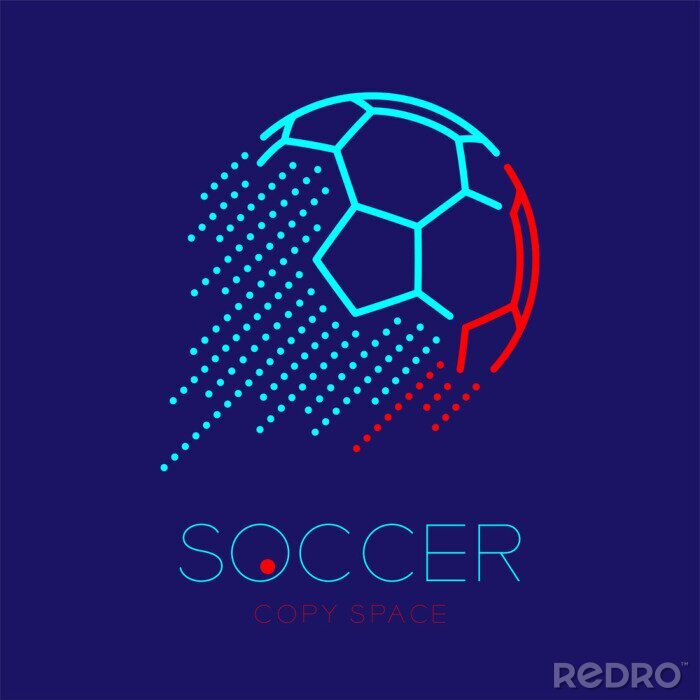 Sticker Moderne blaue Fußballgrafik mit Aufschrift