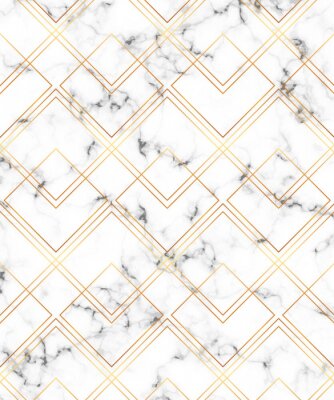 Sticker Moderne minimalistische weiße Marmorbeschaffenheit mit Goldgeometrischen Linien Muster. Hintergrund für Banner, Karte, Flyer, Einladung, Party, Geburtstag, Hochzeit, Plakat, Magazin