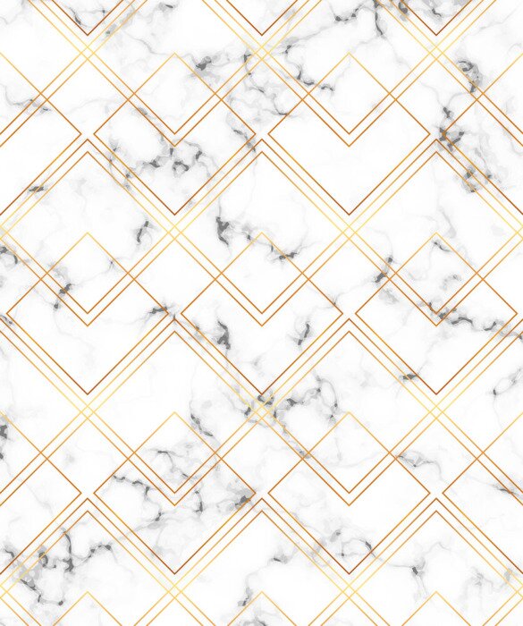 Sticker Moderne minimalistische weiße Marmorbeschaffenheit mit Goldgeometrischen Linien Muster. Hintergrund für Banner, Karte, Flyer, Einladung, Party, Geburtstag, Hochzeit, Plakat, Magazin