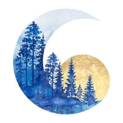 Sticker Mondlandschaft