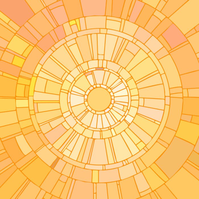 Sticker Mosaic vector illustration of yellow sunshine.