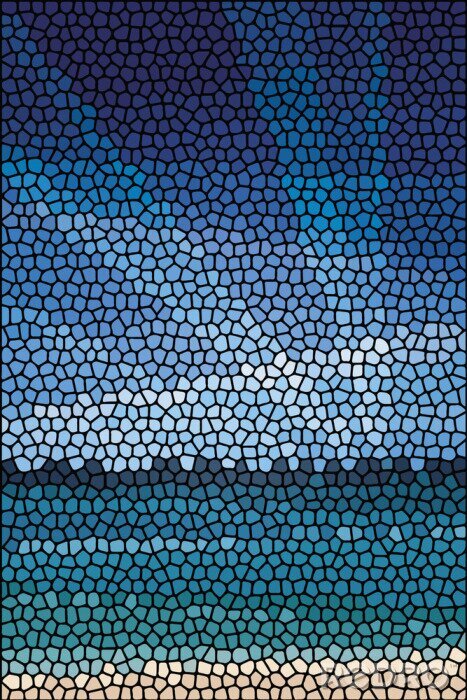 Sticker Mosaik abstrakte Meer oder Ozean Ufer