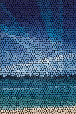 Sticker Mosaik abstrakte Meer oder Ozean Ufer