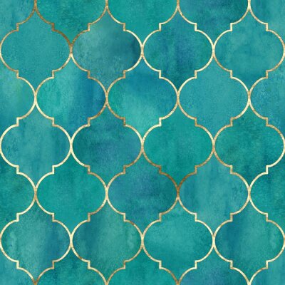 Motiv mit marokkanischem Muster in Blautönen
