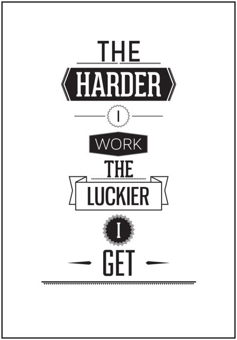 Sticker Motivierende Worte über harte Arbeit