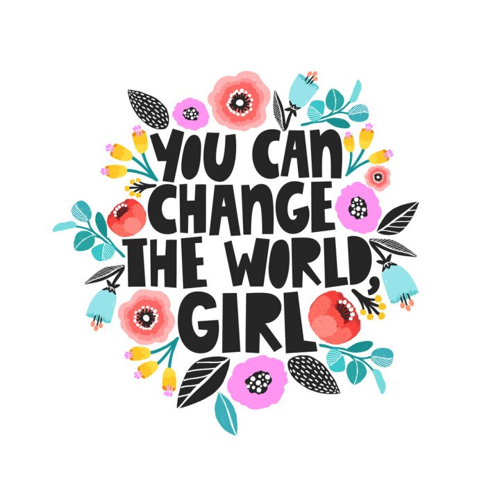 Sticker Motivierender Slogan mit floraler Grafik