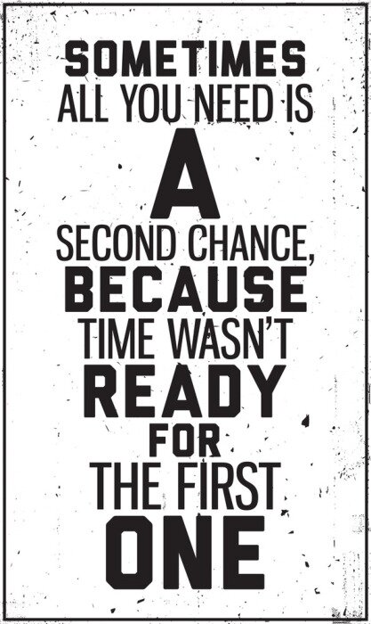 Sticker Motivierendes Zitat über das Geben von zweiten Chancen