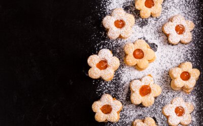 Sticker Mürbeteig mit Puderzucker