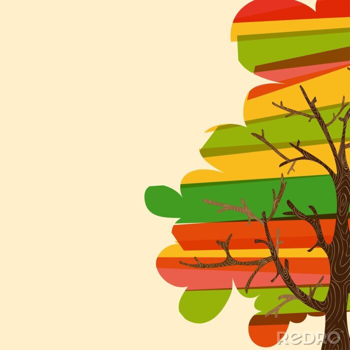 Sticker Multicolor Baum Hintergrund