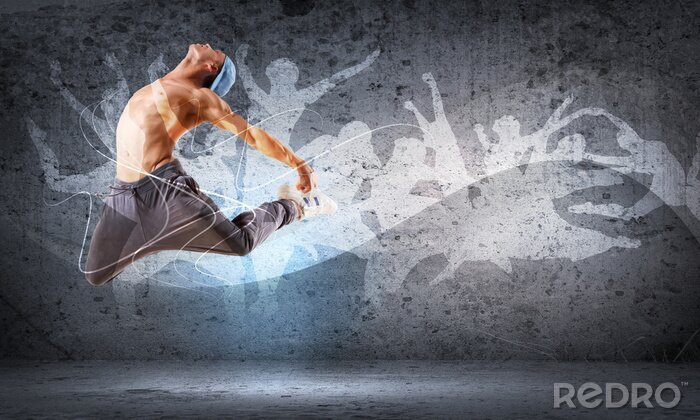 Sticker Musik und Hip-Hop-Tänzer