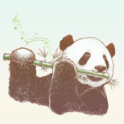 Musikalisches thema mit einem panda