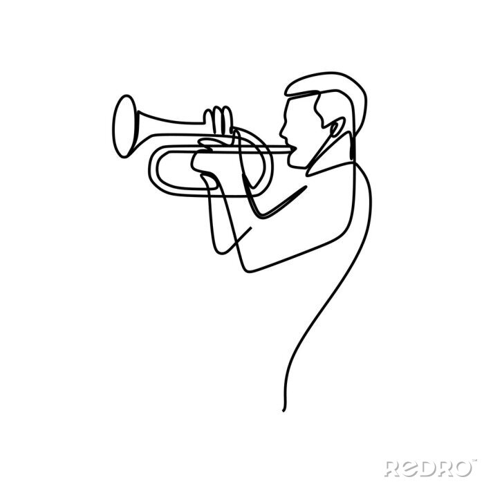 Sticker Musikinstrumente Trompete spielender Musiker