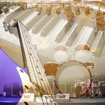 Musikinstrumente und Musik Retro