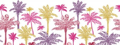 Sticker Muster mit bunten Palmen