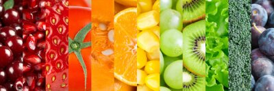 Muster mit Gemüse und Obst