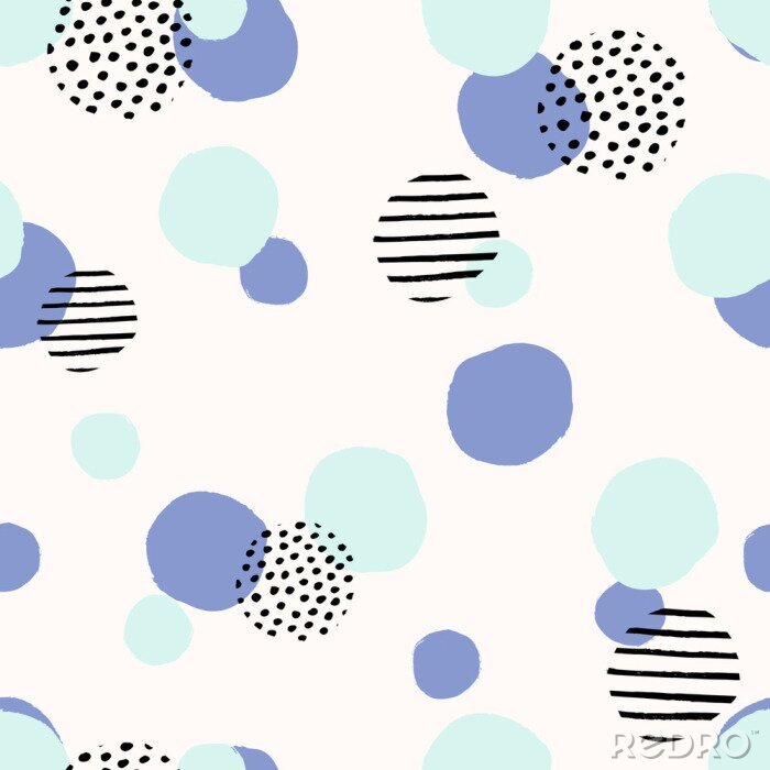 Sticker Muster mit Punkten Kreisen und Streifen