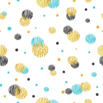 Tapete Muster mit Punkten und Kreisen in verschiedenen Farben