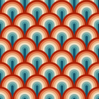 Sticker Muster mit Regenbögen im Boho-Stil