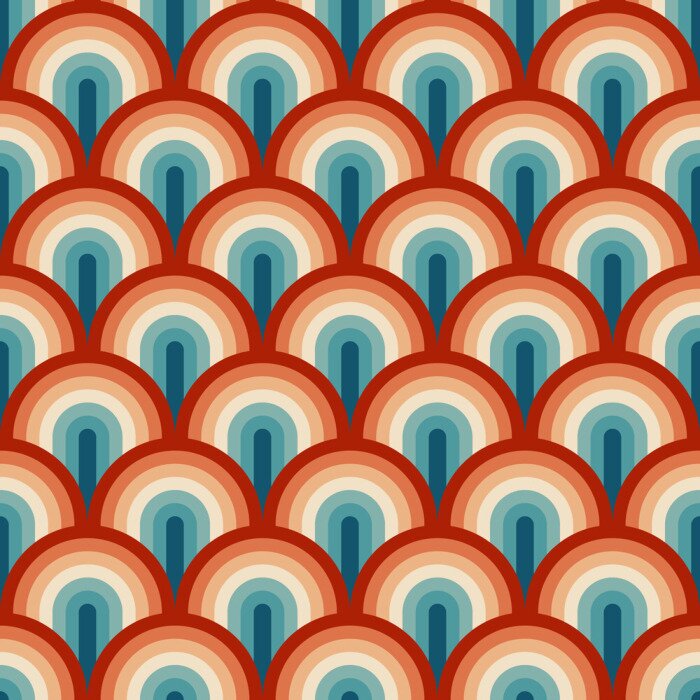 Sticker Muster mit Regenbögen im Boho-Stil